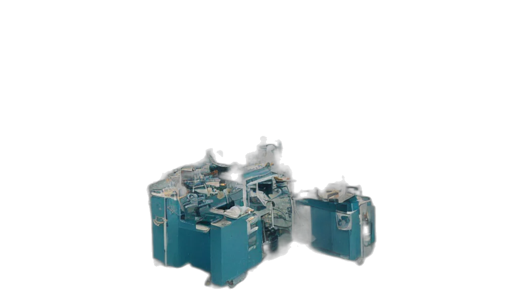 robot, 3d render, ektar, sample, photo, factory transparent PNG cut-out