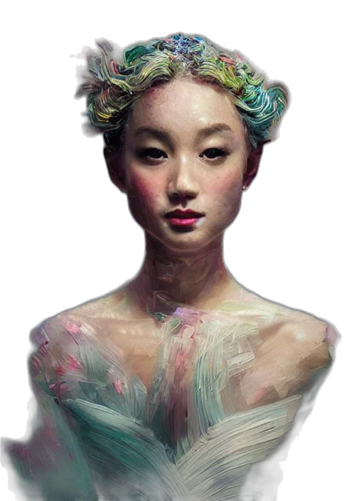 dress, crown, face, fantasy art transparent PNG cut-out
