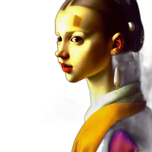 face, robot, jewelry, staff, photorealistic, oil painting, fantasy art, concept art transparent PNG cut-out