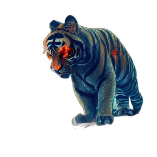 animal, creature, staff, 3d render, concept art, watercolor, photorealistic, tiger transparent PNG cut-out