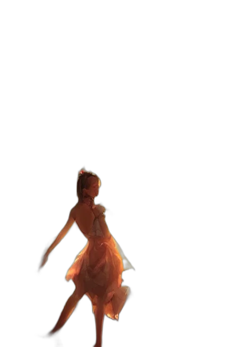 dress, creature, staff, hair transparent PNG cut-out