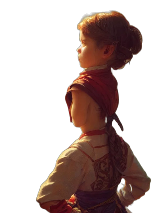 dress, staff, face, crown, photorealistic, oil painting, concept art, fantasy art transparent PNG cut-out