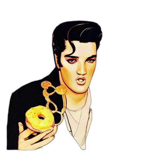 food, jewelry, cartoon, pixel art, comic book art, concept art, golden, elvis transparent PNG cut-out