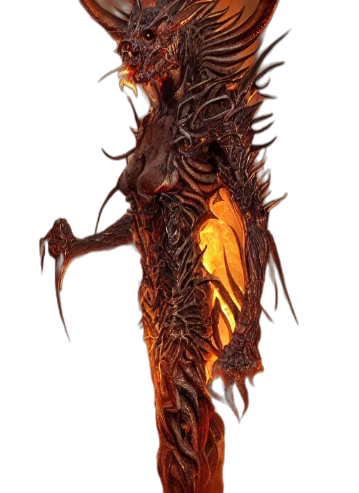 dragon, creature, staff, mask transparent PNG cut-out