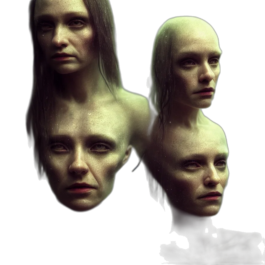 face, mask, hair, creature transparent PNG cut-out