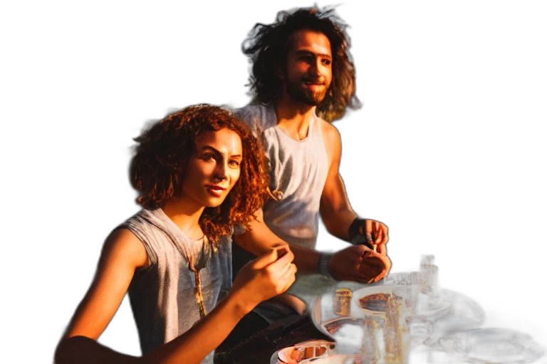 food, concept art, photorealistic, oil painting, pixel art, underwater, fire, sunset transparent PNG cut-out