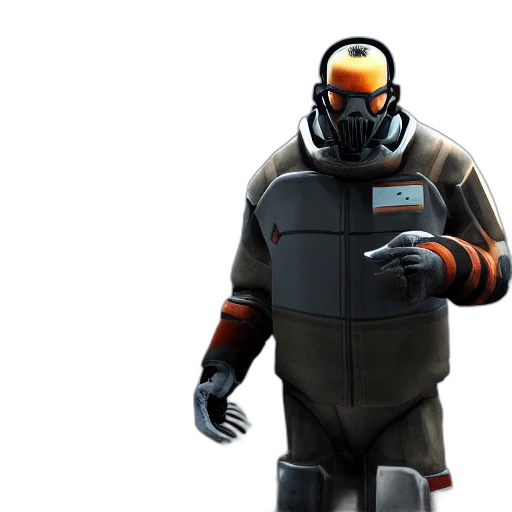 robot, jacket, concept art, 3d render, cyberpunk, outer space, half, life transparent PNG cut-out