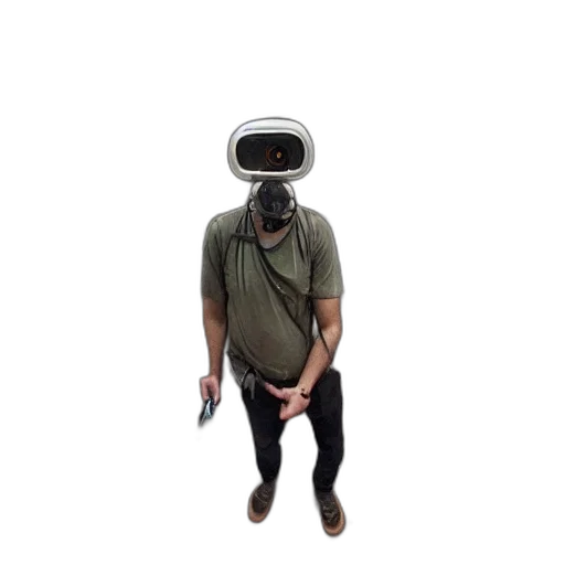 mask, robot, staff, creature transparent PNG cut-out
