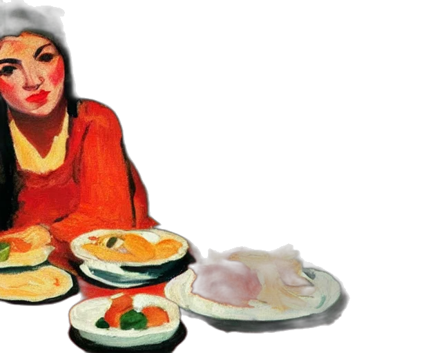 food, photorealistic, oil painting, watercolor transparent PNG cut-out