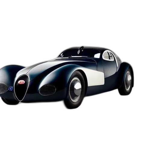 car, 3d render, photorealistic, concept art, retro, futuristic, bugatti, type transparent PNG cut-out