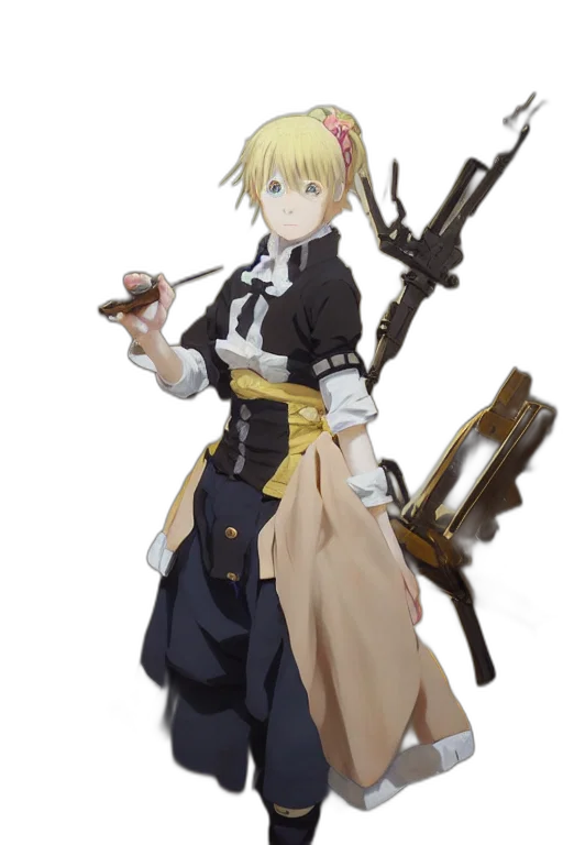 staff, weapon, sword, dress, anime, concept art, fantasy art, pixel art transparent PNG cut-out