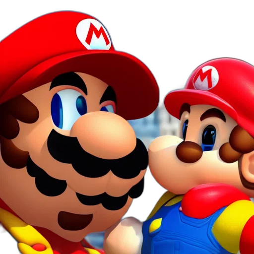 3d render, photorealistic, pixel art, beautiful, portrait, mario, grandpa, ultra transparent PNG cut-out