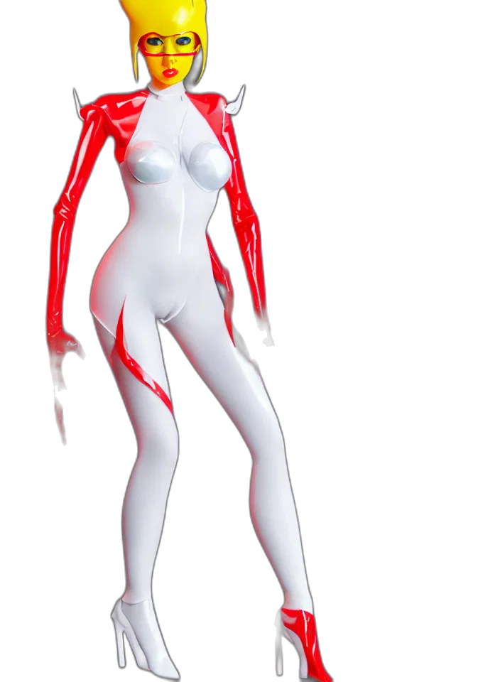 dress, creature, robot, staff transparent PNG cut-out