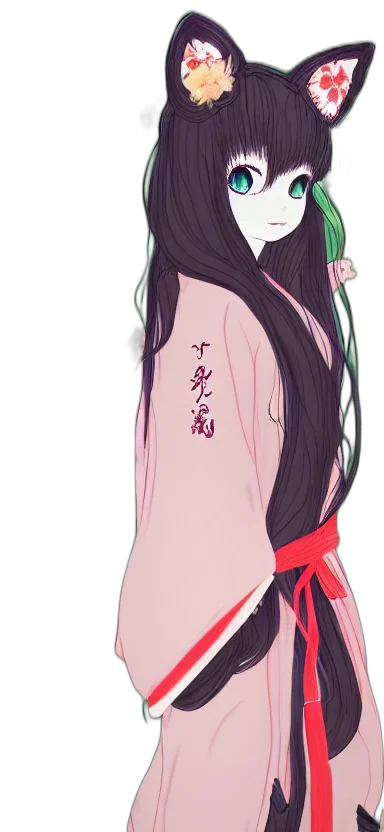 dress, staff, mask, weapon, anime, concept art, fantasy art, pixel art transparent PNG cut-out