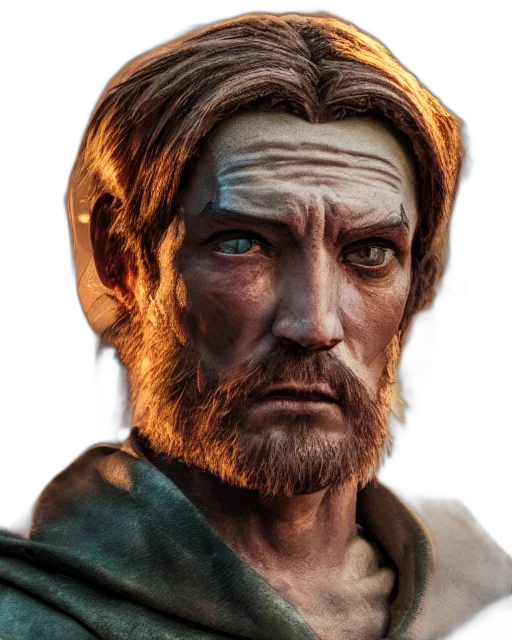 face, staff, concept art, photorealistic transparent PNG cut-out