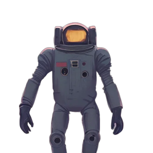 robot, jacket, staff, 3d render transparent PNG cut-out