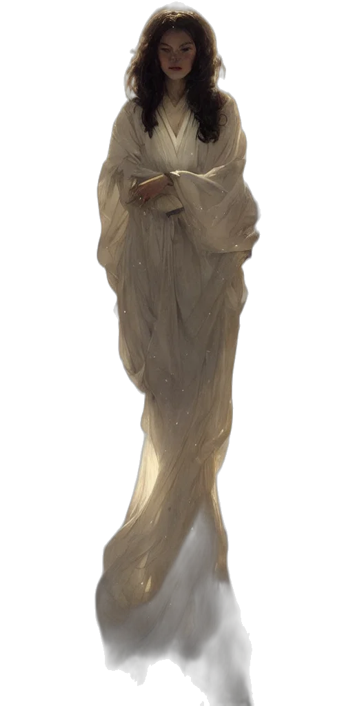 dress, staff, mask, hair transparent PNG cut-out