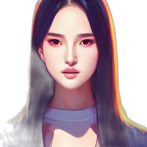 face, hair, staff, fantasy art, photorealistic, oil painting, concept art, pastel transparent PNG cut-out