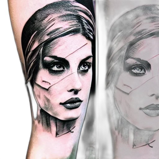 photorealistic, comic book art, fantasy art, concept art, monochrome, dark, realistic, tattoo transparent PNG cut-out