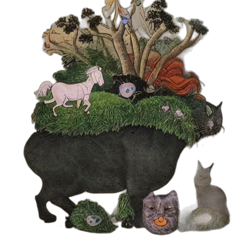 crown, hat, animal, mask, concept art, fantasy art, forest, unicorn transparent PNG cut-out