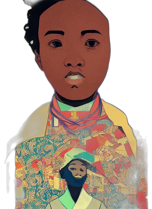 face, concept art, photorealistic, comic book art, watercolor, colorful, earth tones, colourful transparent PNG cut-out