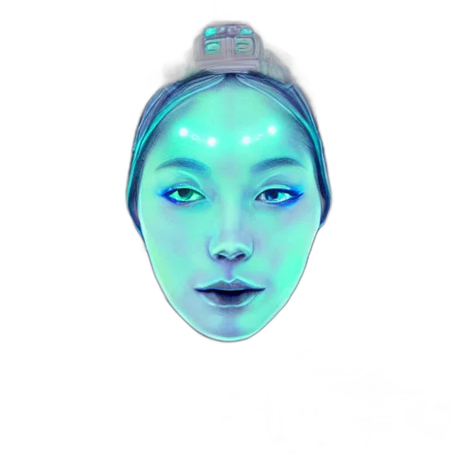 mask, face, robot, crown, vaporwave, 3d render, cyberpunk, photorealistic transparent PNG cut-out