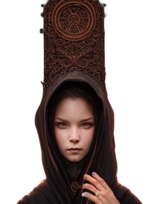 mask, face, dress, hat, fantasy art, concept art, photorealistic, 3d render transparent PNG cut-out
