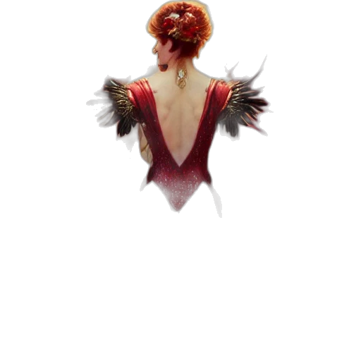dress, crown, jacket, hair, concept art, fantasy art, watercolor, 3d render transparent PNG cut-out