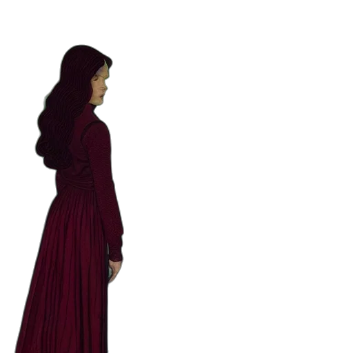 dress, staff, hair, concept art transparent PNG cut-out