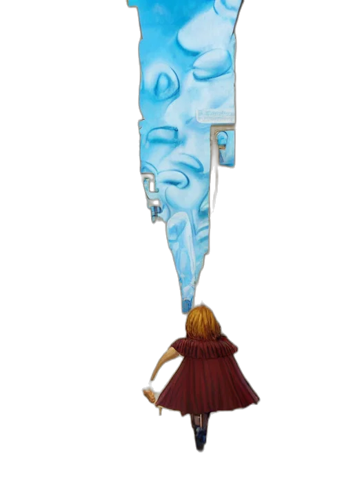 umbrella, staff, sword, dress, concept art, fantasy art, 3d render, anime transparent PNG cut-out