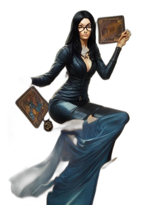 dress, staff, jewelry, fantasy art transparent PNG cut-out