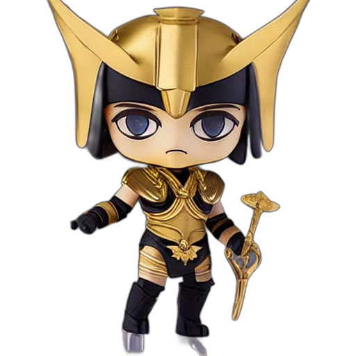 weapon, 3d render, fantasy art, concept art, cartoon, golden, horus, nendoroid transparent PNG cut-out