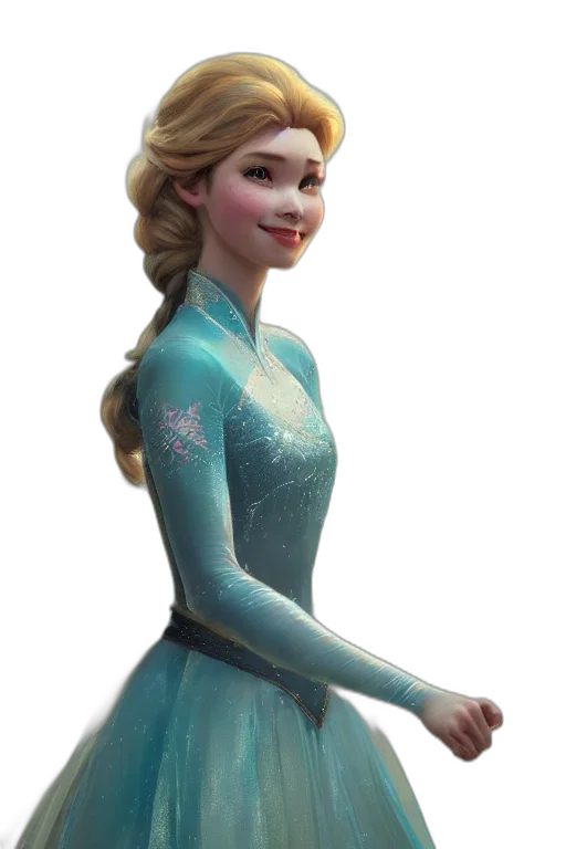 dress, crown, 3d render, concept art, fantasy art, photorealistic, princess, elsa transparent PNG cut-out