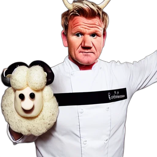 animal, food, portrait, chef, gordon, ramsay, ram, sheep transparent PNG cut-out