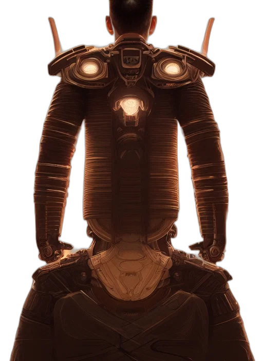 robot, mask, creature, staff transparent PNG cut-out