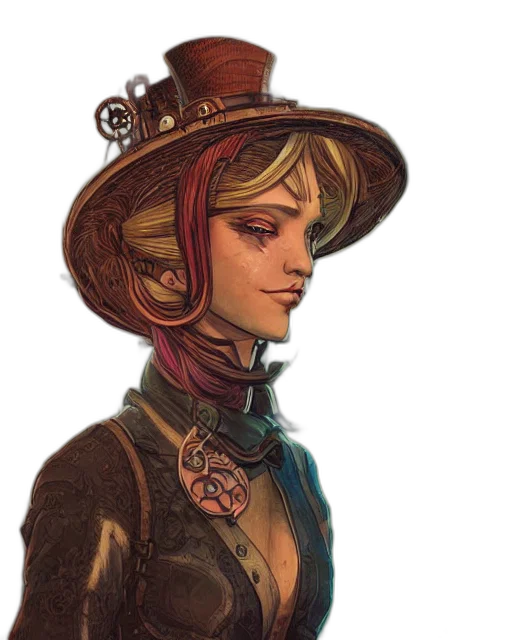 hat, staff, crown, face, concept art, fantasy art, comic book art, watercolor transparent PNG cut-out