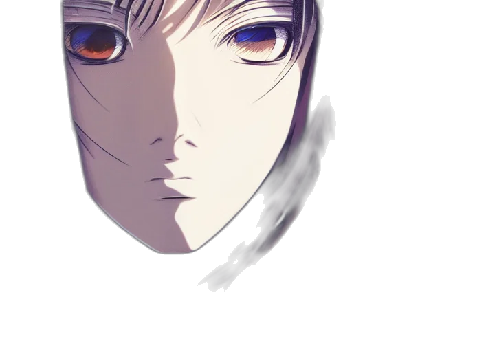 face, mask, robot, creature, anime, watercolor, photorealistic, fantasy art transparent PNG cut-out