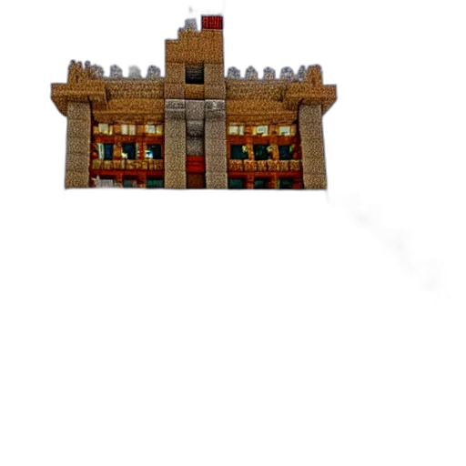 crown, building, dragon, staff, 3d render, pixel art, concept art, photorealistic transparent PNG cut-out