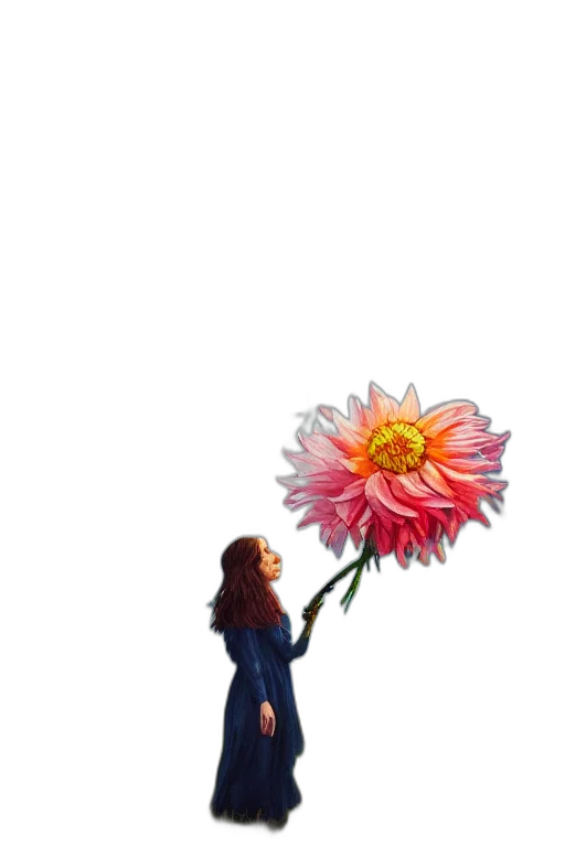 flower, staff, jacket, weapon, pixel art, concept art, 3d render, cartoon transparent PNG cut-out