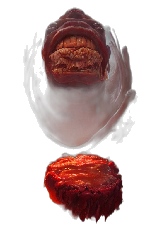 food, creature, mask, crown, concept art, photorealistic, 3d render, fantasy art transparent PNG cut-out