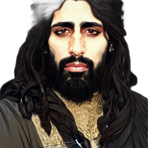 face, staff, hair, dragon transparent PNG cut-out