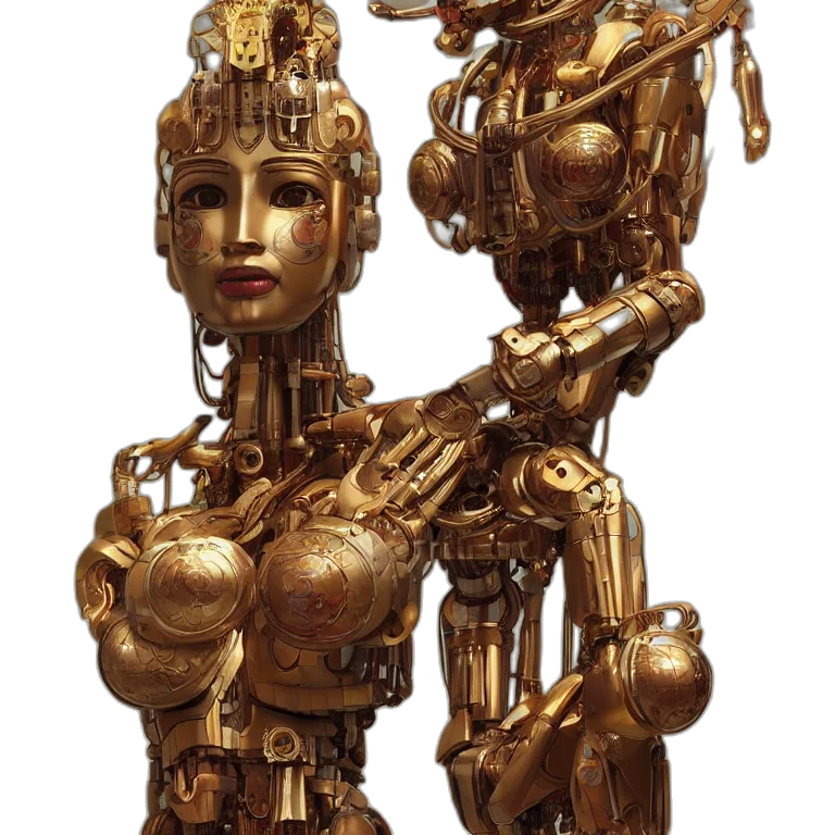 robot, jewelry, crown, concept art transparent PNG cut-out