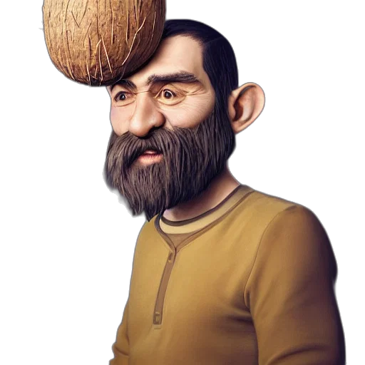 hat, hair, mask, staff, concept art, photorealistic, fantasy art, 3d render transparent PNG cut-out