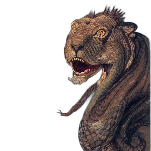 dragon, creature, animal, staff transparent PNG cut-out