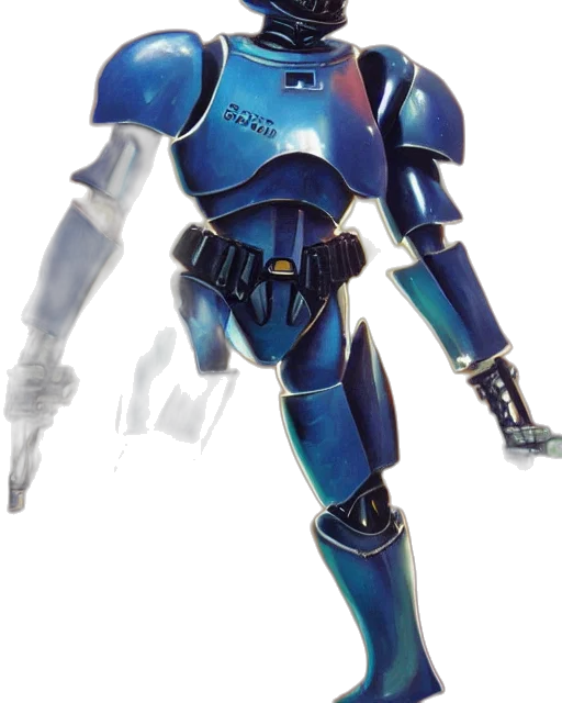 robot, weapon, staff, concept art, 3d render, blue, box, art transparent PNG cut-out