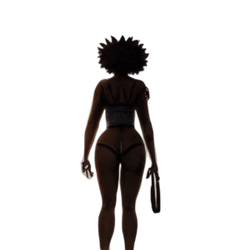 dress, hair, staff, creature transparent PNG cut-out