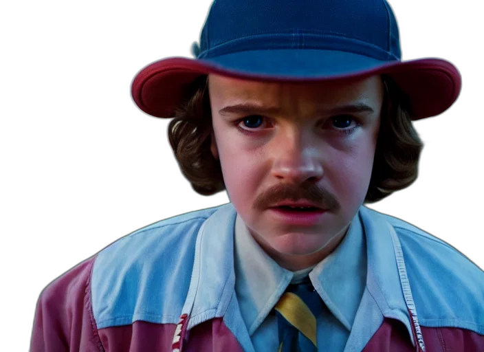face, hat, photorealistic, film, still, jim, hopper, eleven transparent PNG cut-out