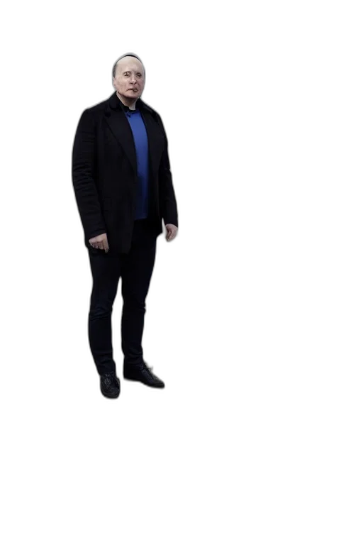 jacket, staff, robot, creature, concept art, 3d render, cartoon, dark transparent PNG cut-out