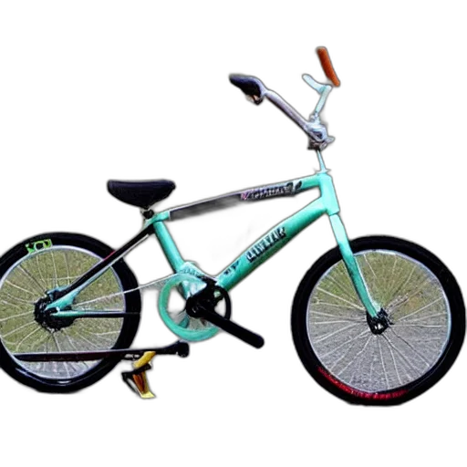 3d render, photorealistic, green, worst, bicycle, ever, made transparent PNG cut-out