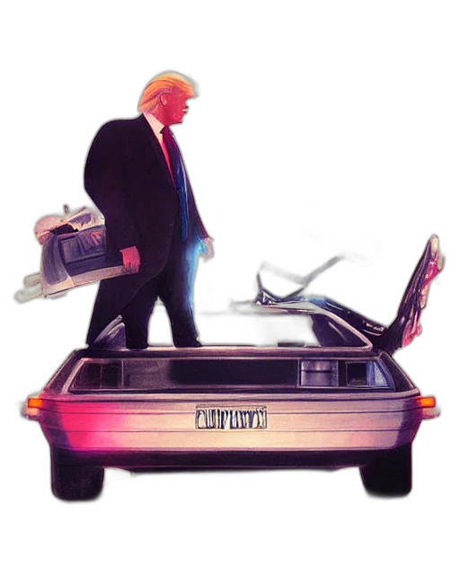 car, weapon, vaporwave, cyberpunk transparent PNG cut-out